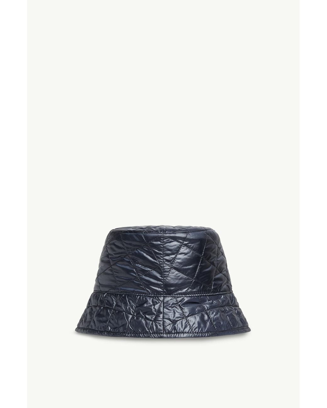 Moncler Blue Logo Patch Quilted Bucket Hat