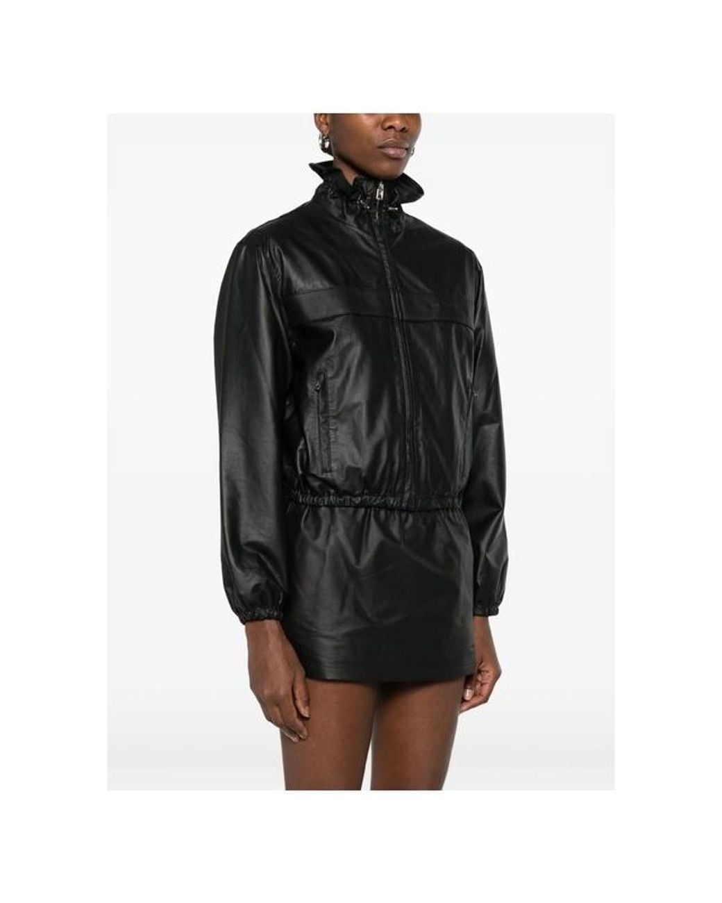 Alexander Wang Black Zip-Up High Neck Jacket
