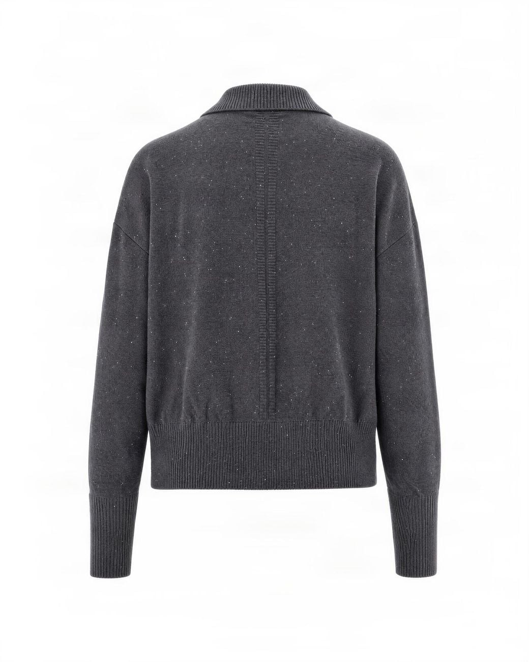 Patrizia Pepe Gray Long-Sleeved Half-Zip Polo Shirt
