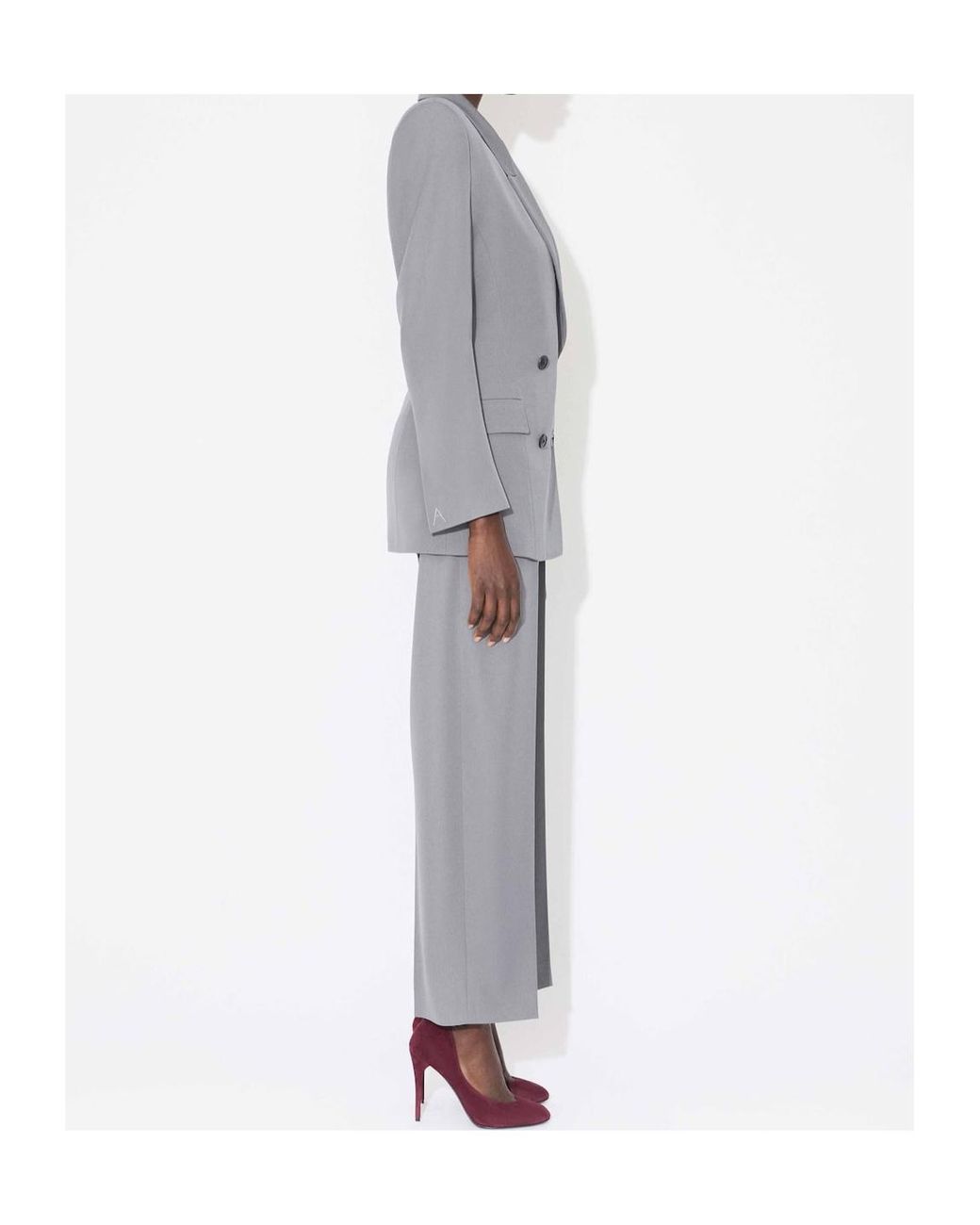 Alaïa Gray Alaïa Gabardine Tailored Jacket