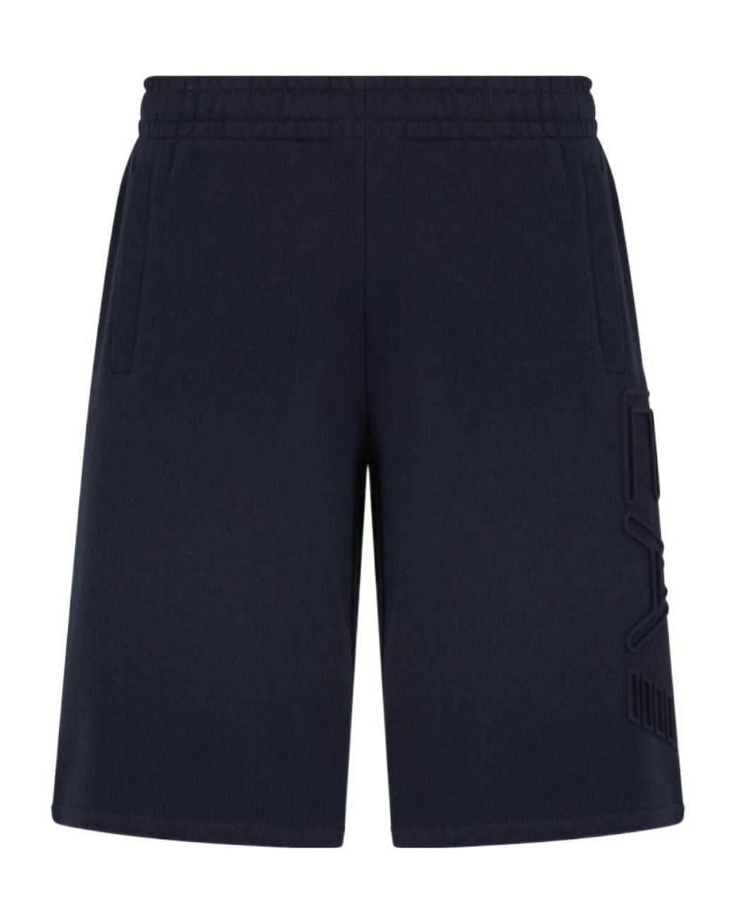 EA7 Blue Logo-Embossed Bermuda Shorts for men