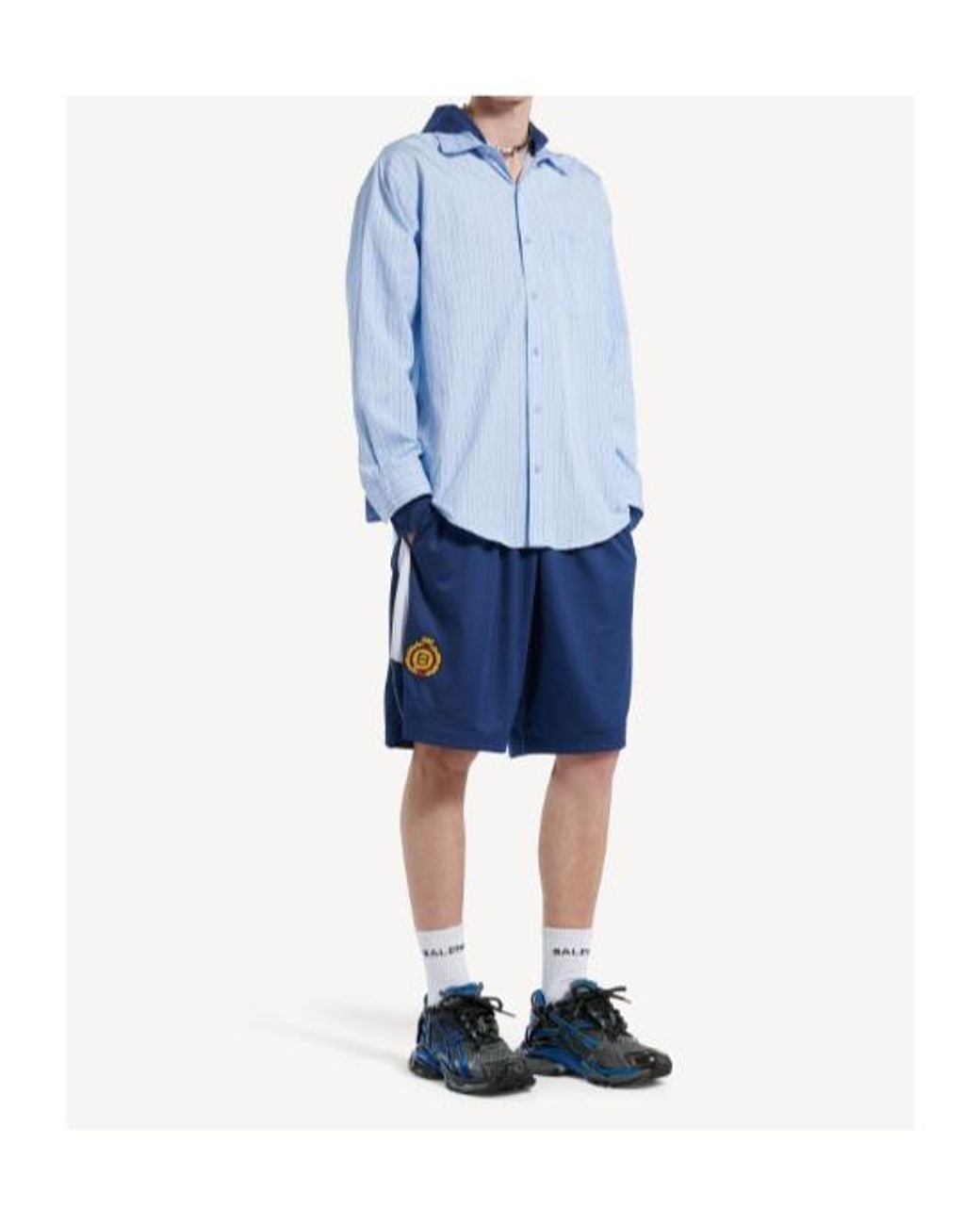 Balenciaga Blue Runner Gradient Mesh And Nylon Sneakers for men