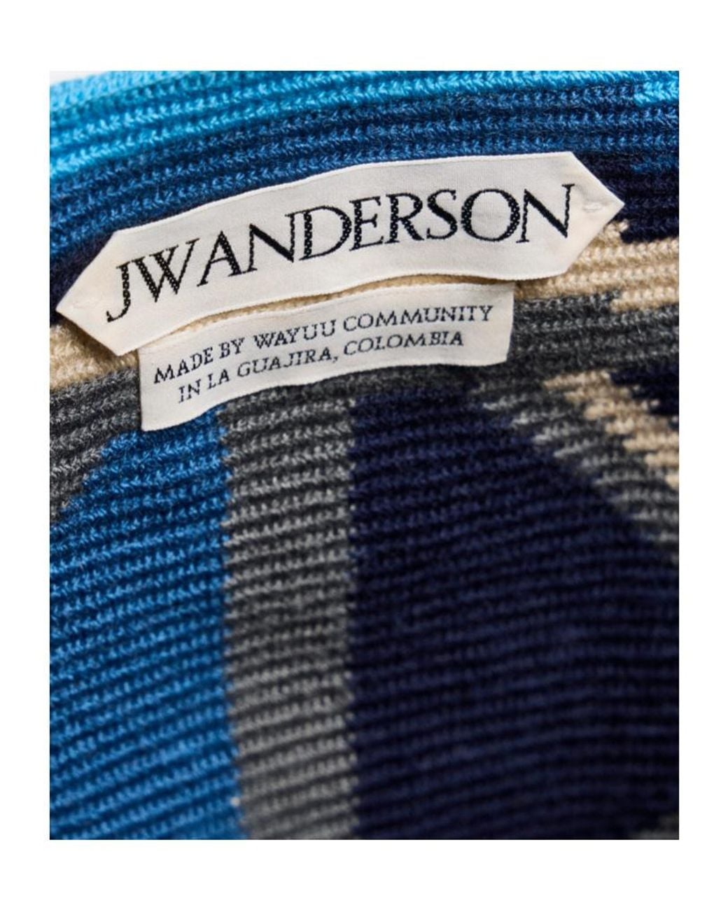 J.W. Anderson Blue Jw Anderson Pattern-Intarsia Knitted Tote Bag