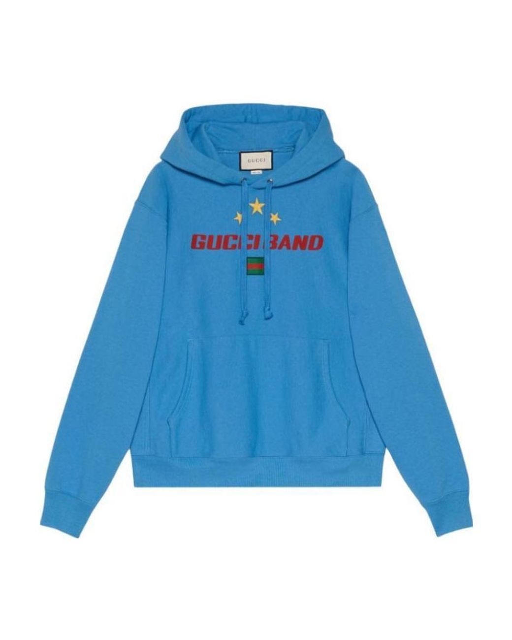 Gucci Band Print Hoodie in Blue for Men | Lyst