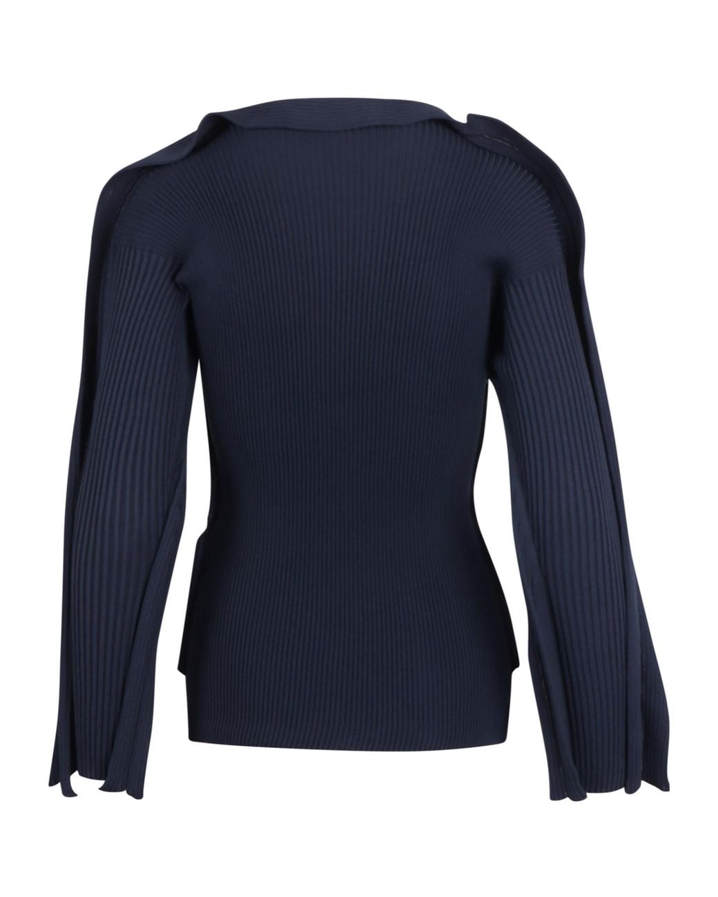 Issey Miyake Blue Prance Ribbed Knitted Top