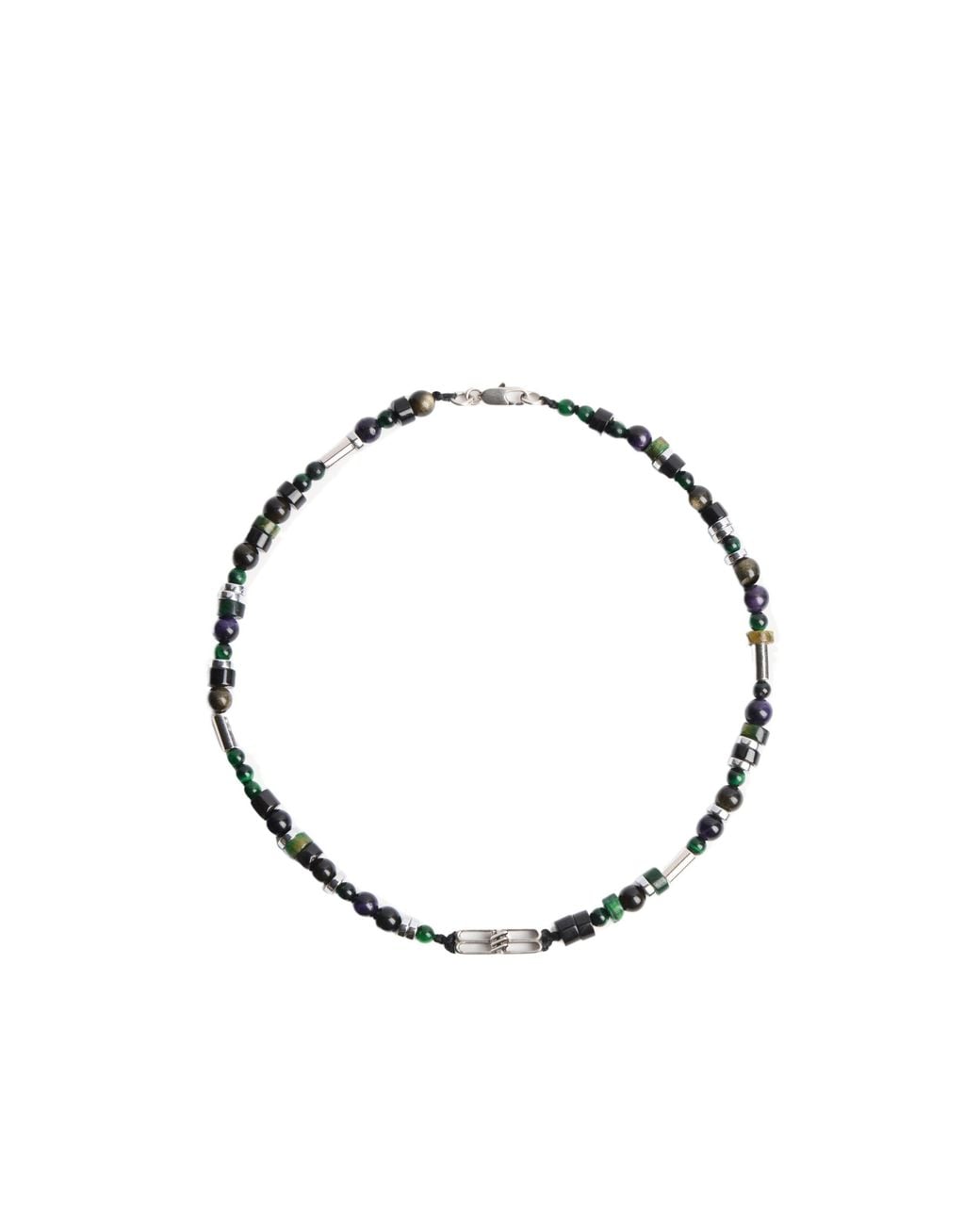 Balenciaga Metallic Bb Icon Beads Necklace for men