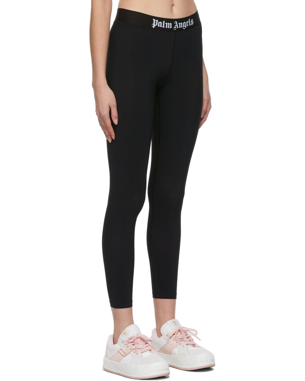 Palm Angels Black Logo Band Leggings