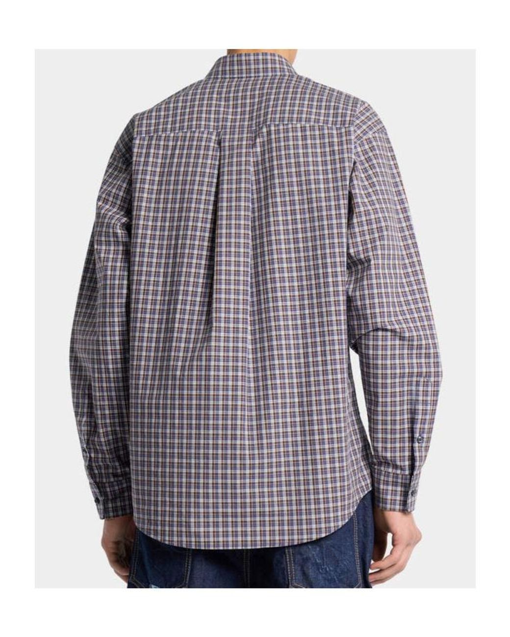 DSquared² Gray Checked Long-Sleeved Shirt for men