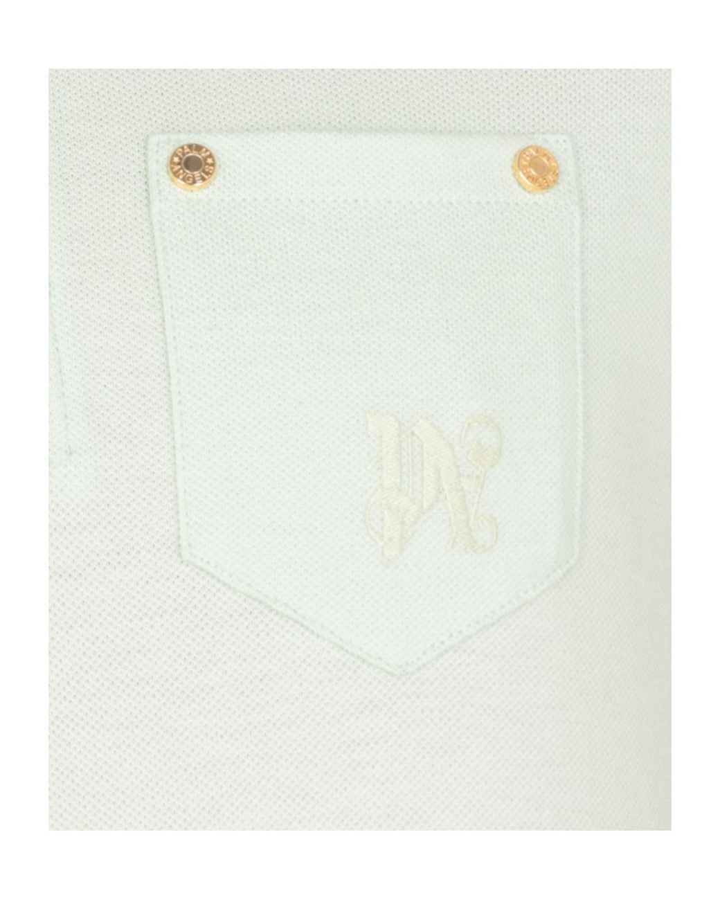 Palm Angels Green Logo Embroidered Mini Polo Dress