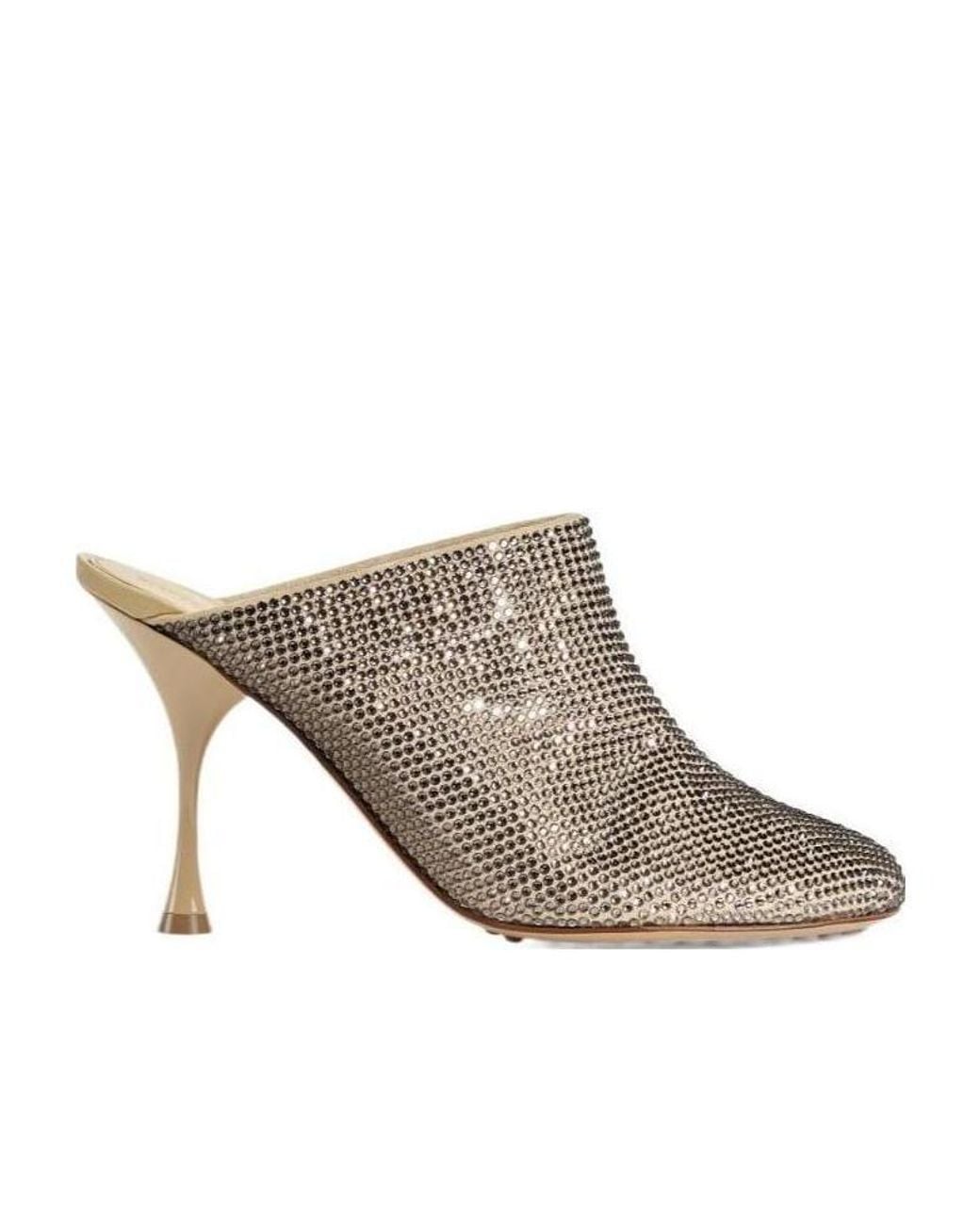 Bottega Veneta Brown Dot Sock Embellished Mules