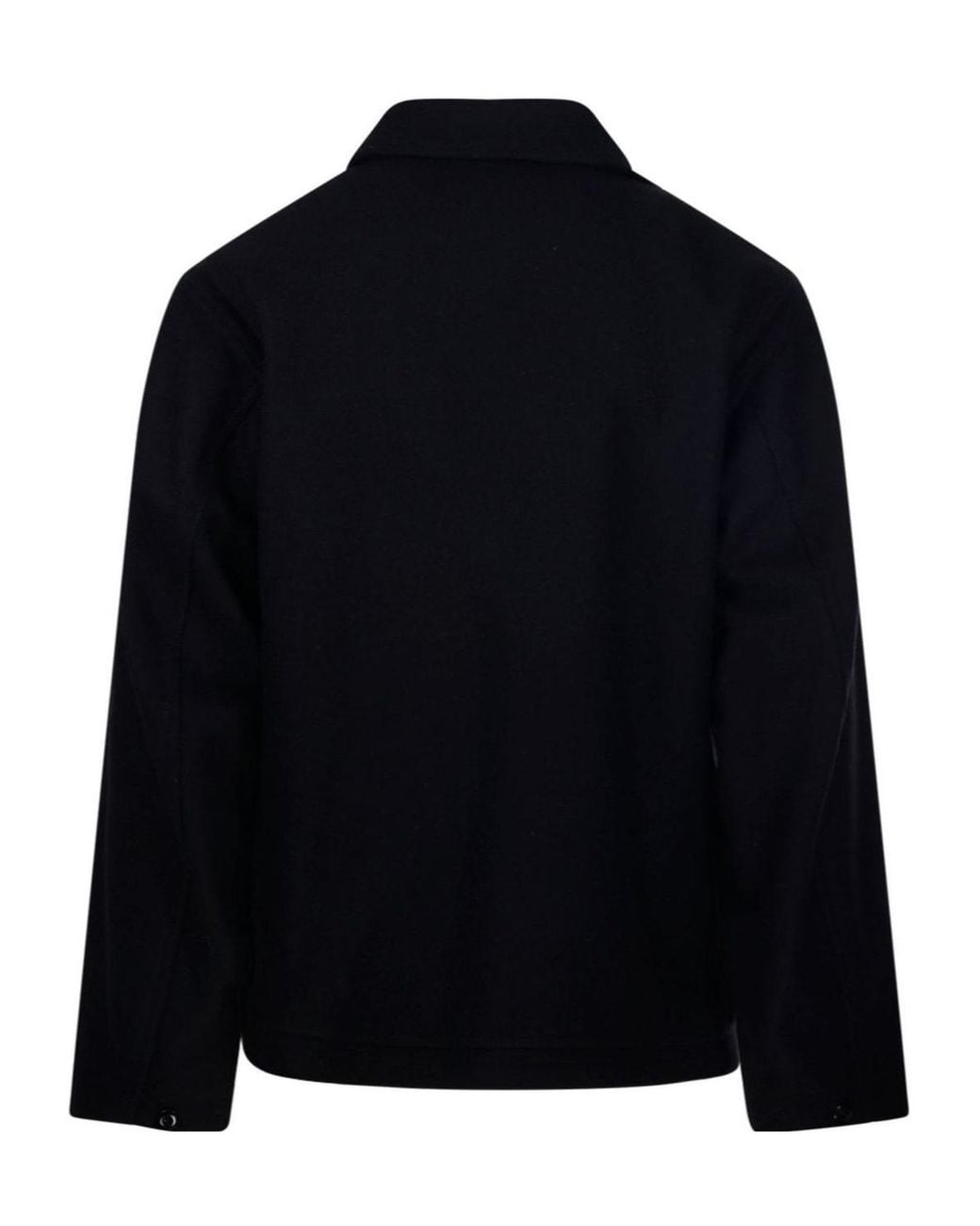 Lemaire Black Patch-Pocket Long-Sleeved Shirt Jacket for men