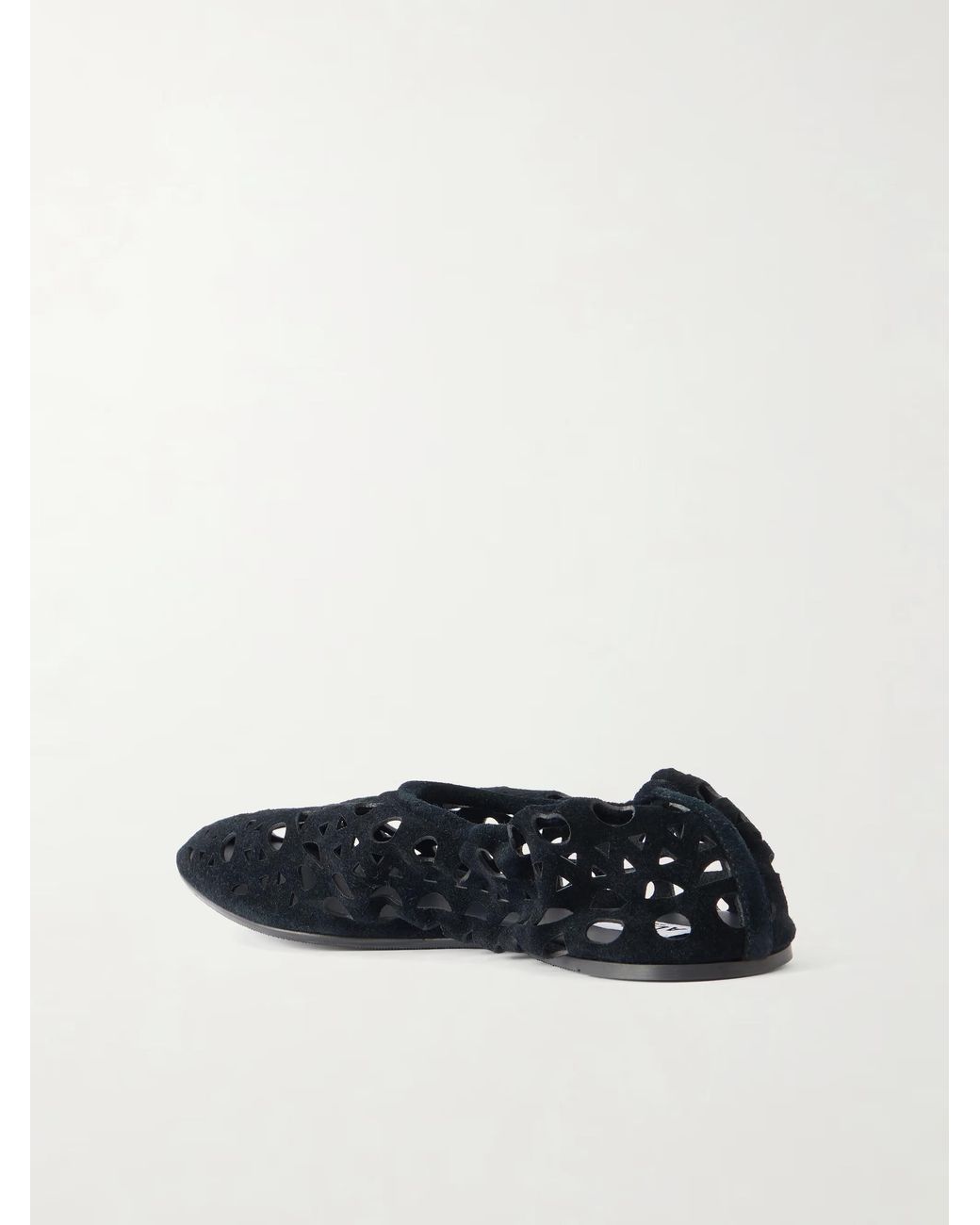 Alaïa Brown Alaïa Laser-Cut Almond Toe Flat Shoes