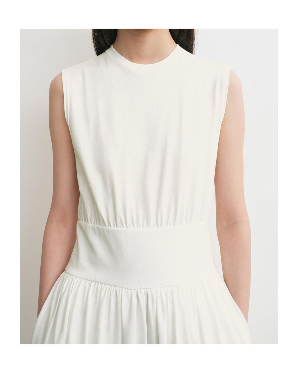 Totême  White Totême Crewneck Sleeveless Maxi Dress