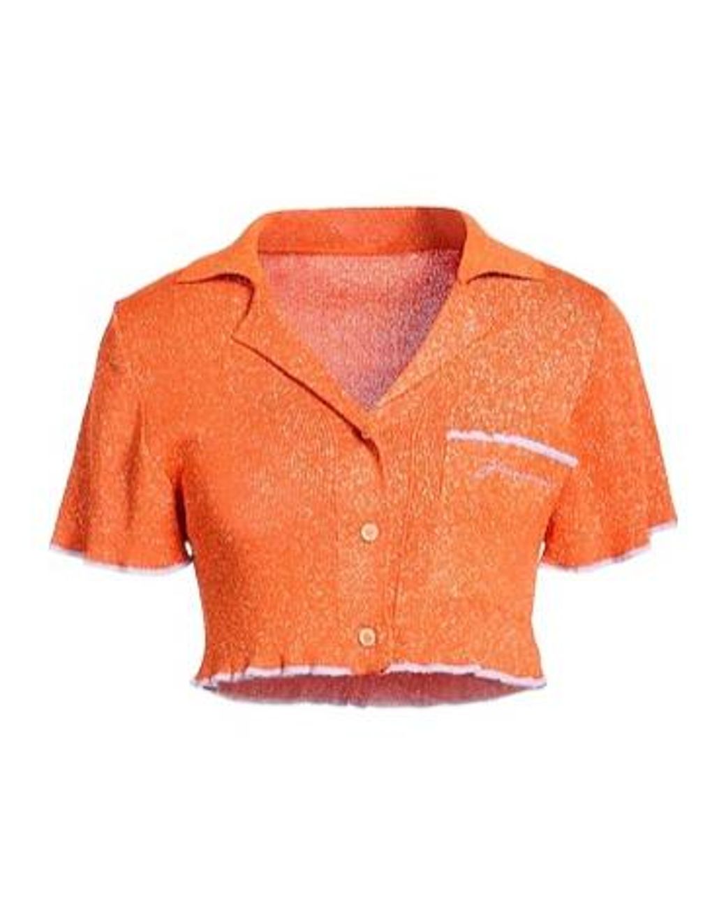 Jacquemus Orange Metallic Knit Shirt
