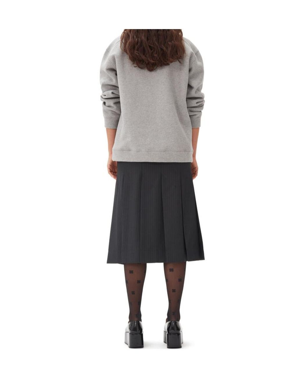 Ganni Gray Fleece Sweatshirt