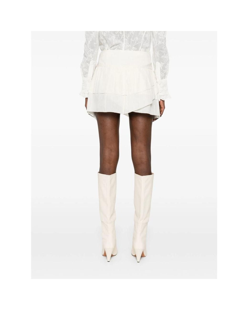Isabel Marant White Isabel Marant Étoile Wide Waistband Asymmetric Mini Skirt