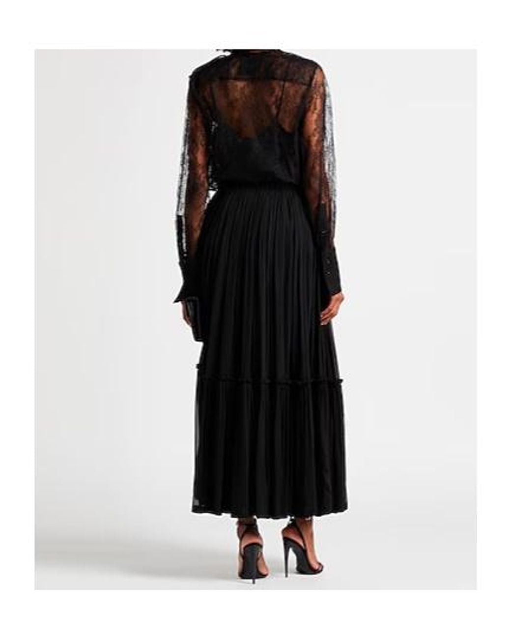 Saint Laurent Black Pleated Skirt