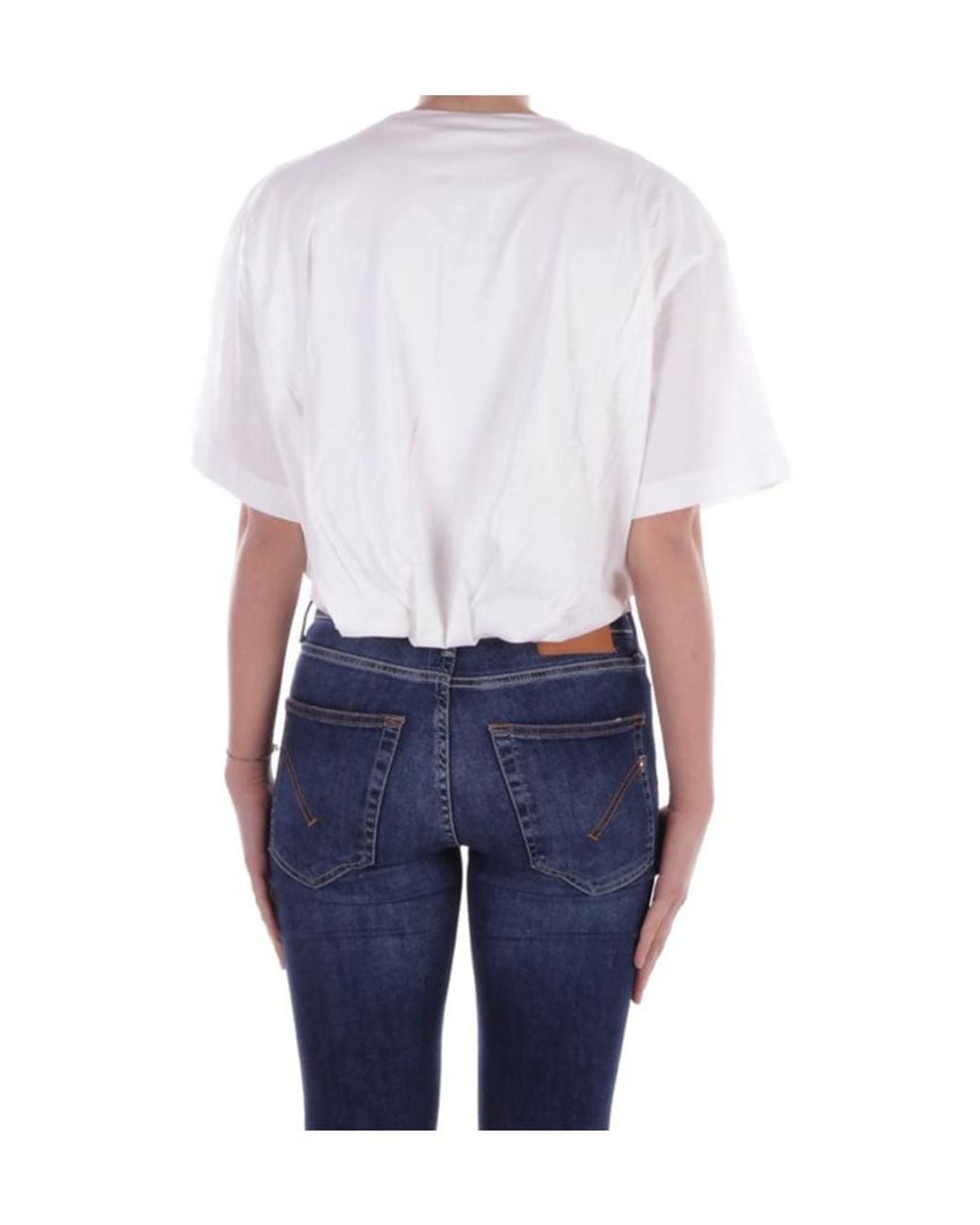 Pinko Blue Torrone Cropped Jersey T-Shirt