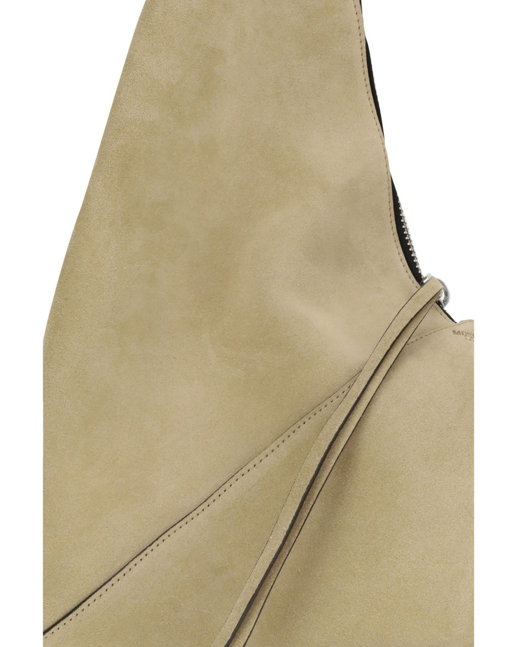 Moschino Natural Buckle Detailed Zipped Shoulder Bag