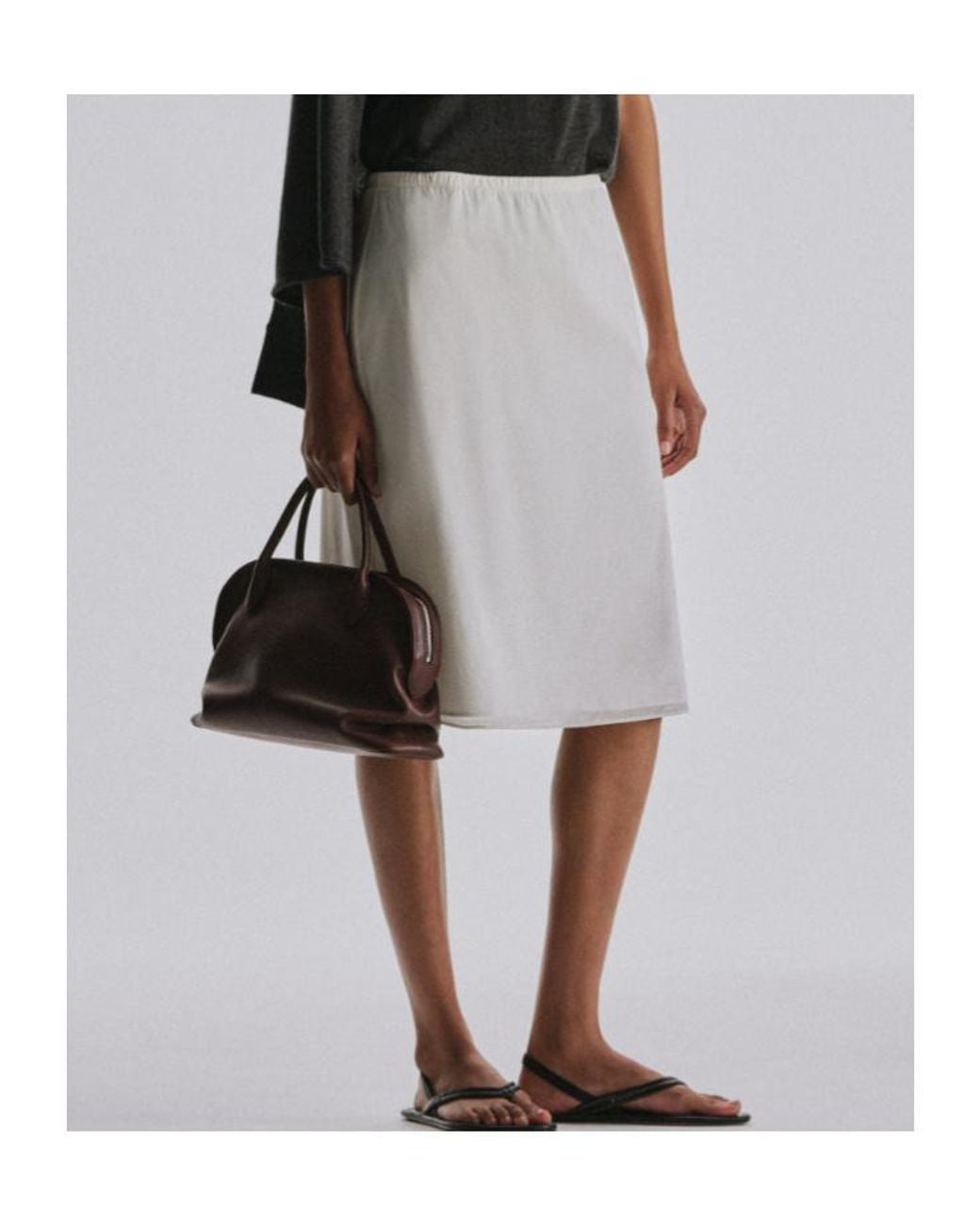 The Row White Ivera Chiffon Pencil Skirt