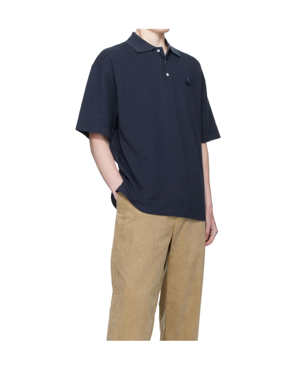 Maison Kitsuné Blue Maison Kitsuné Fox Patch Relaxed Polo Shirt for men