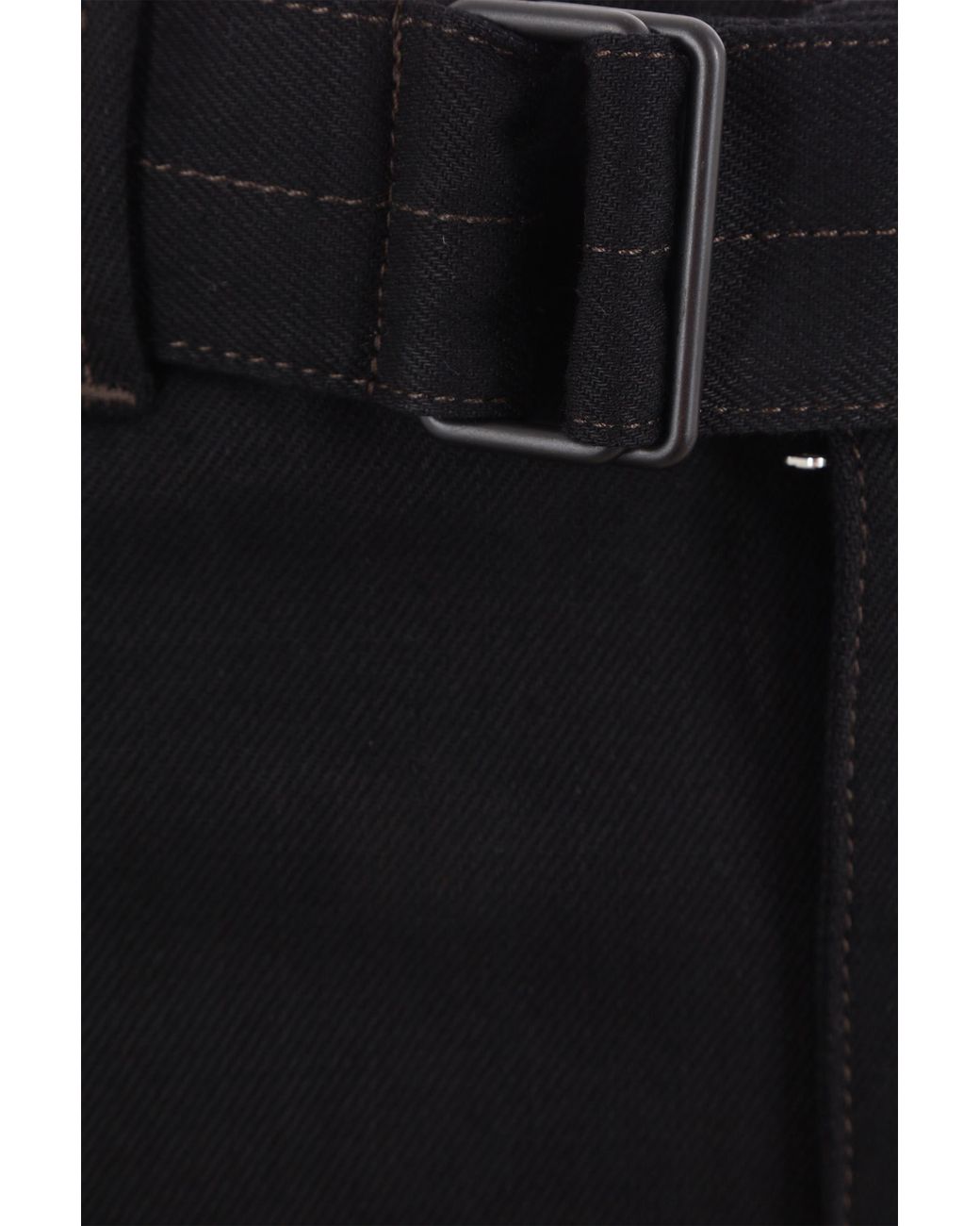 Lemaire Black Belted Straight-Leg Pants for men