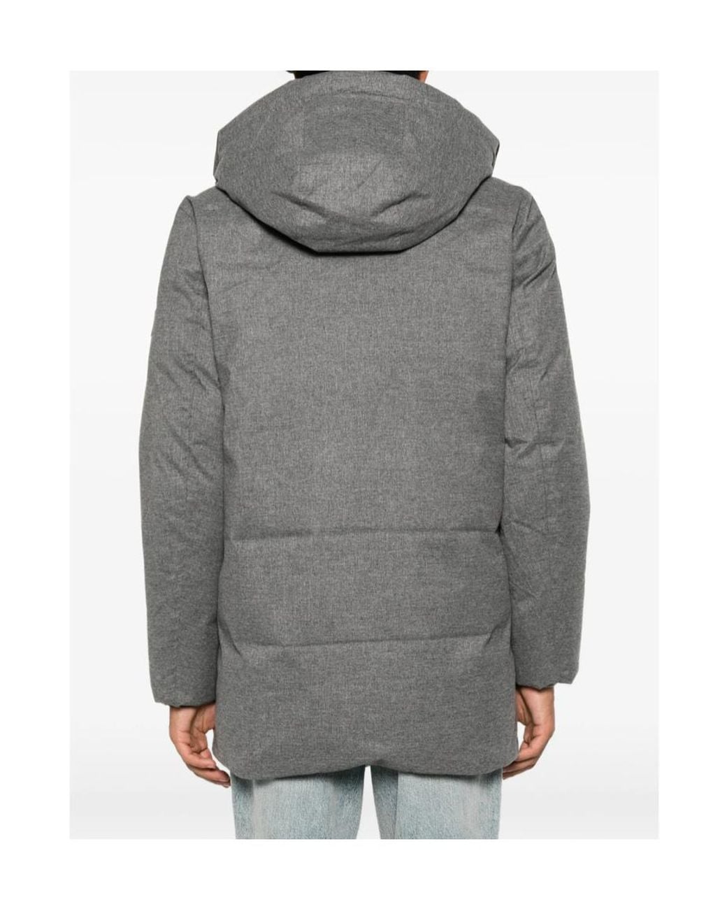 Mackage Gray Quilted Down Jacket With Zip Closure for men