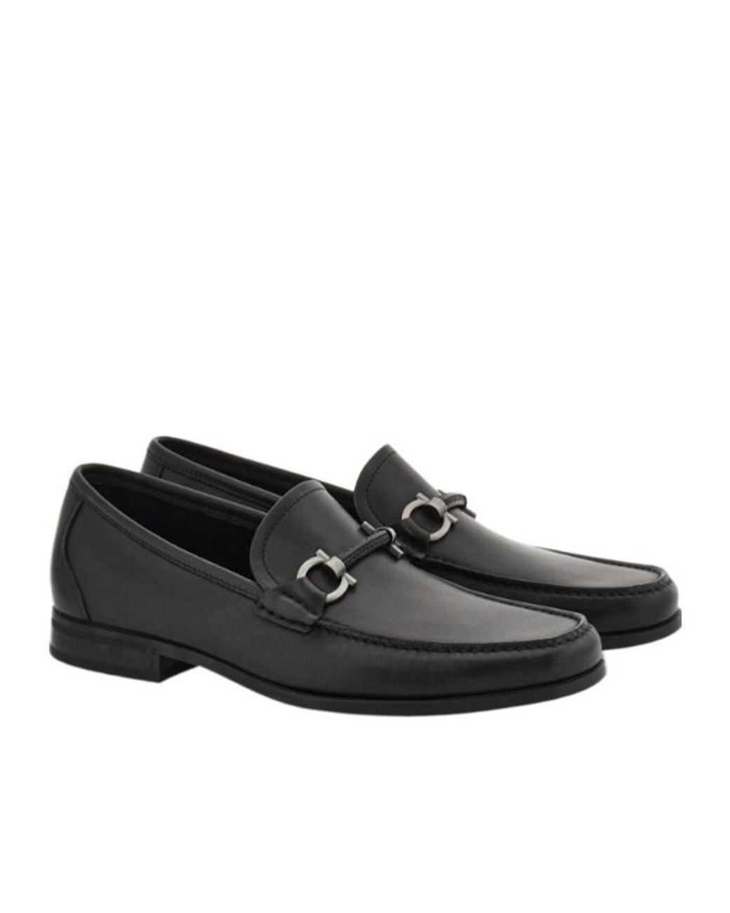 Ferragamo Black Gancini Ornament Loafer for men
