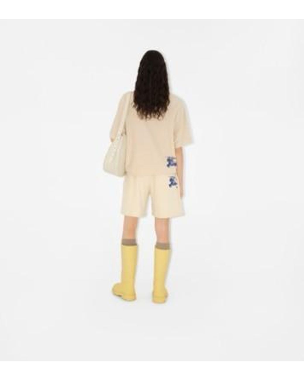 Burberry Natural Ekd Jacquard Drawstring Shorts