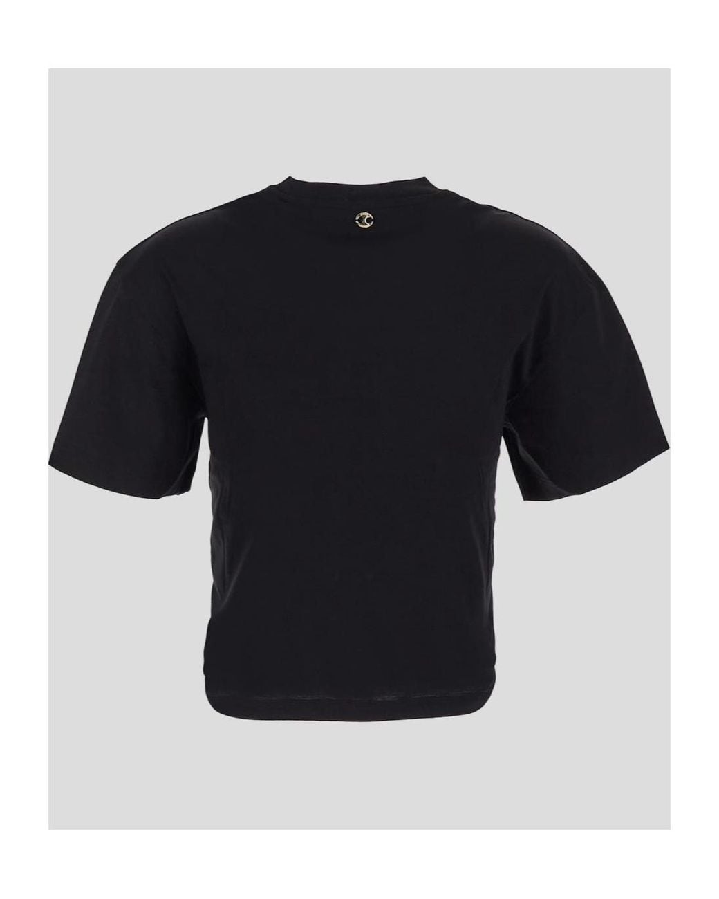Rabanne Black Rabanne Ring Detail Cropped T-Shirt