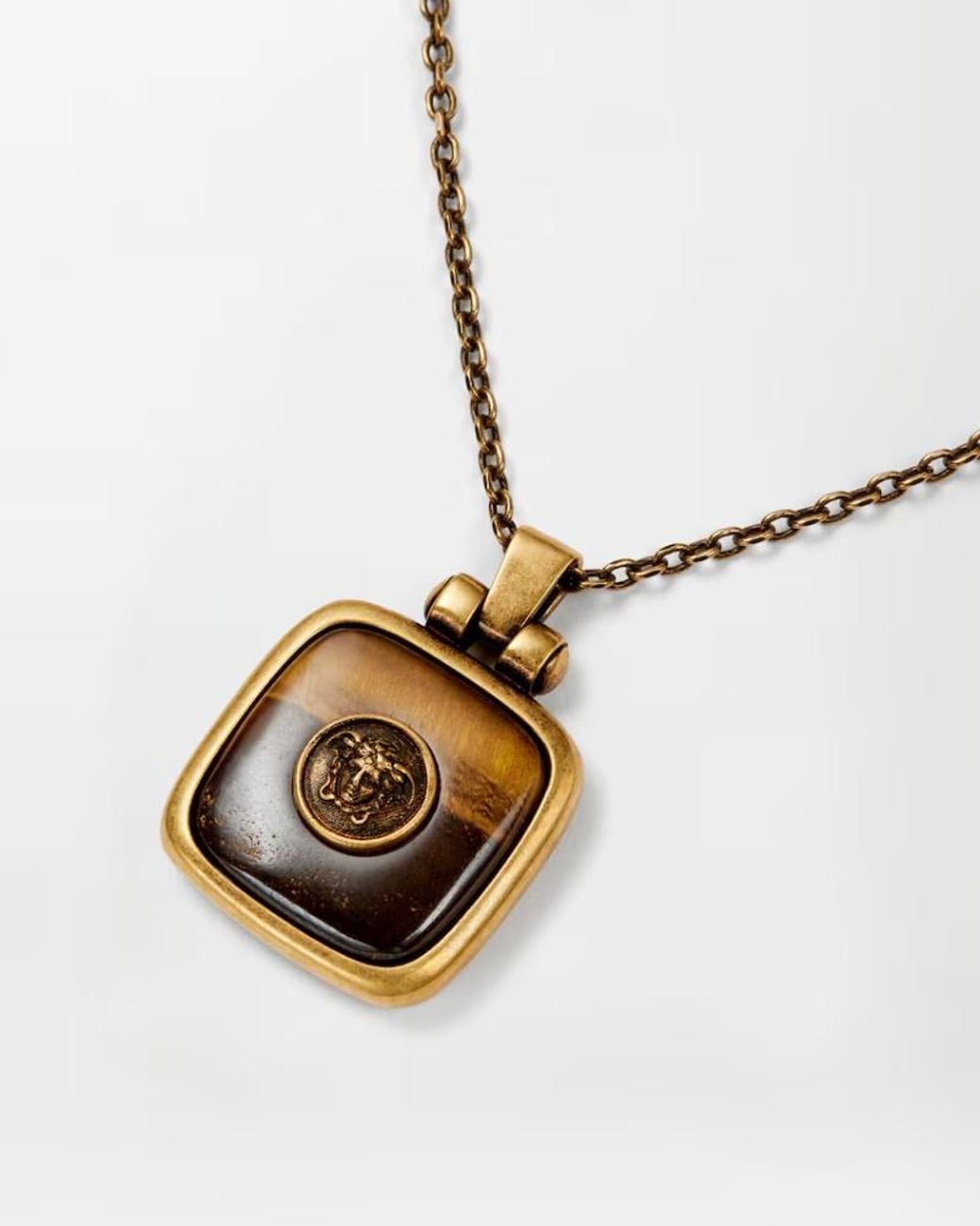 Versace White Medusa Pendant Necklace