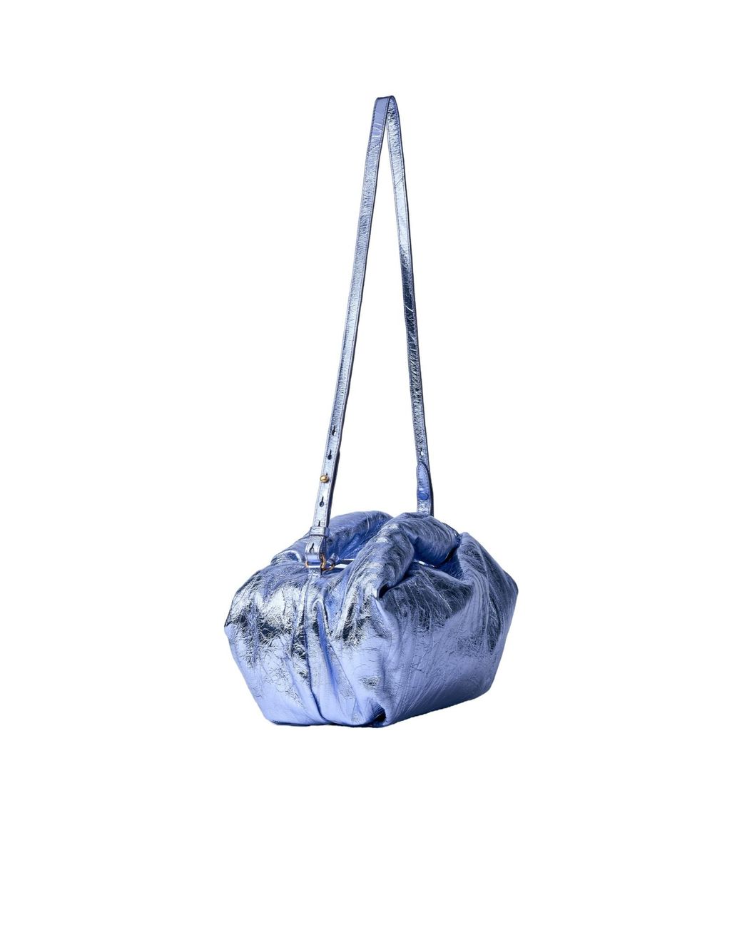 Dries Van Noten Blue Metallic Twist Handbag