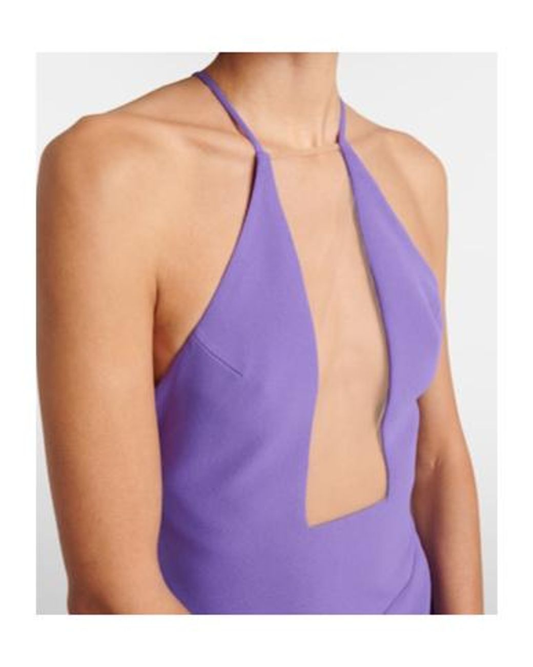 David Koma Purple Asymmetric Embellished Floral Midi Dress
