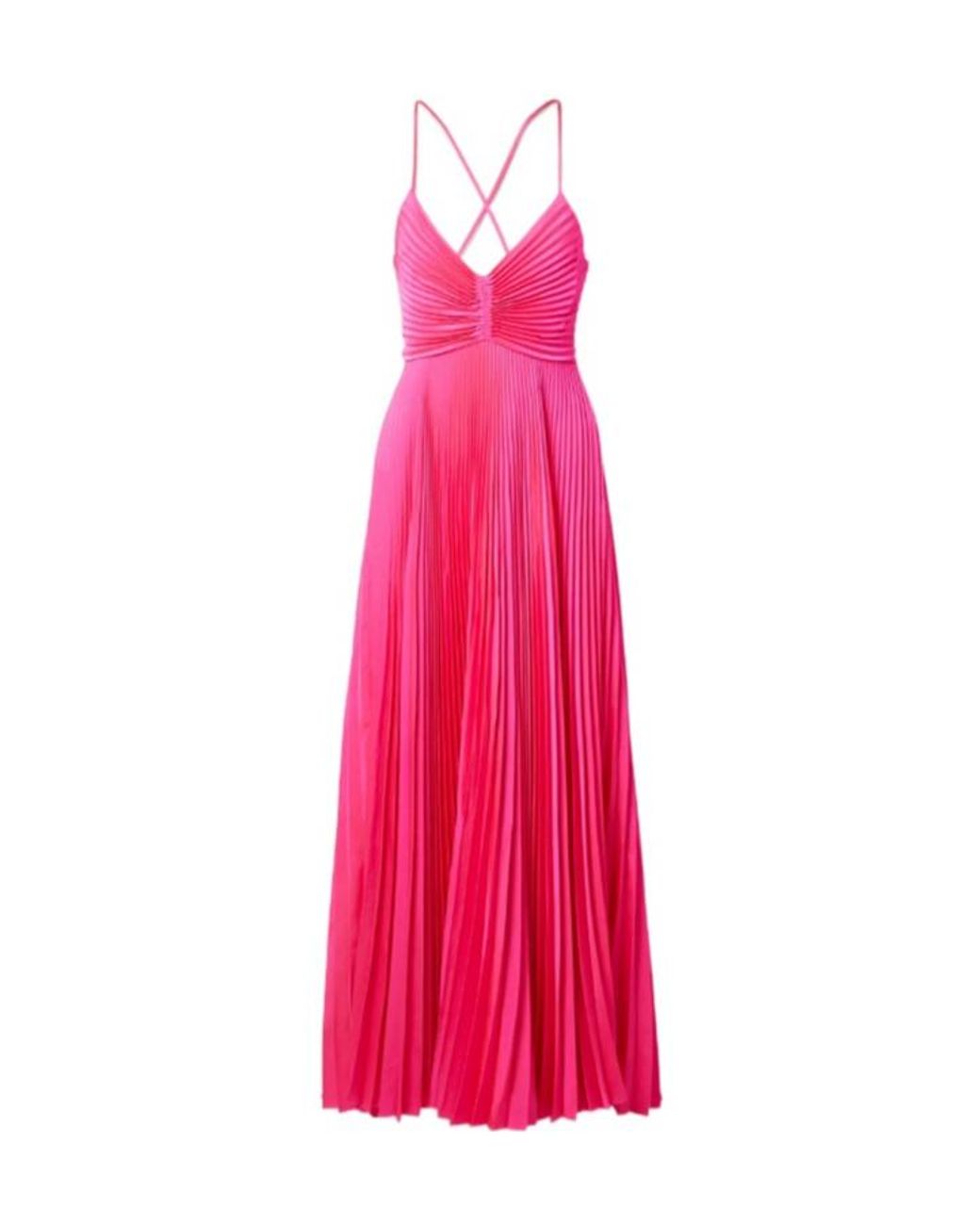 A.L.C. Pink Cutout Pleated Maxi Dress