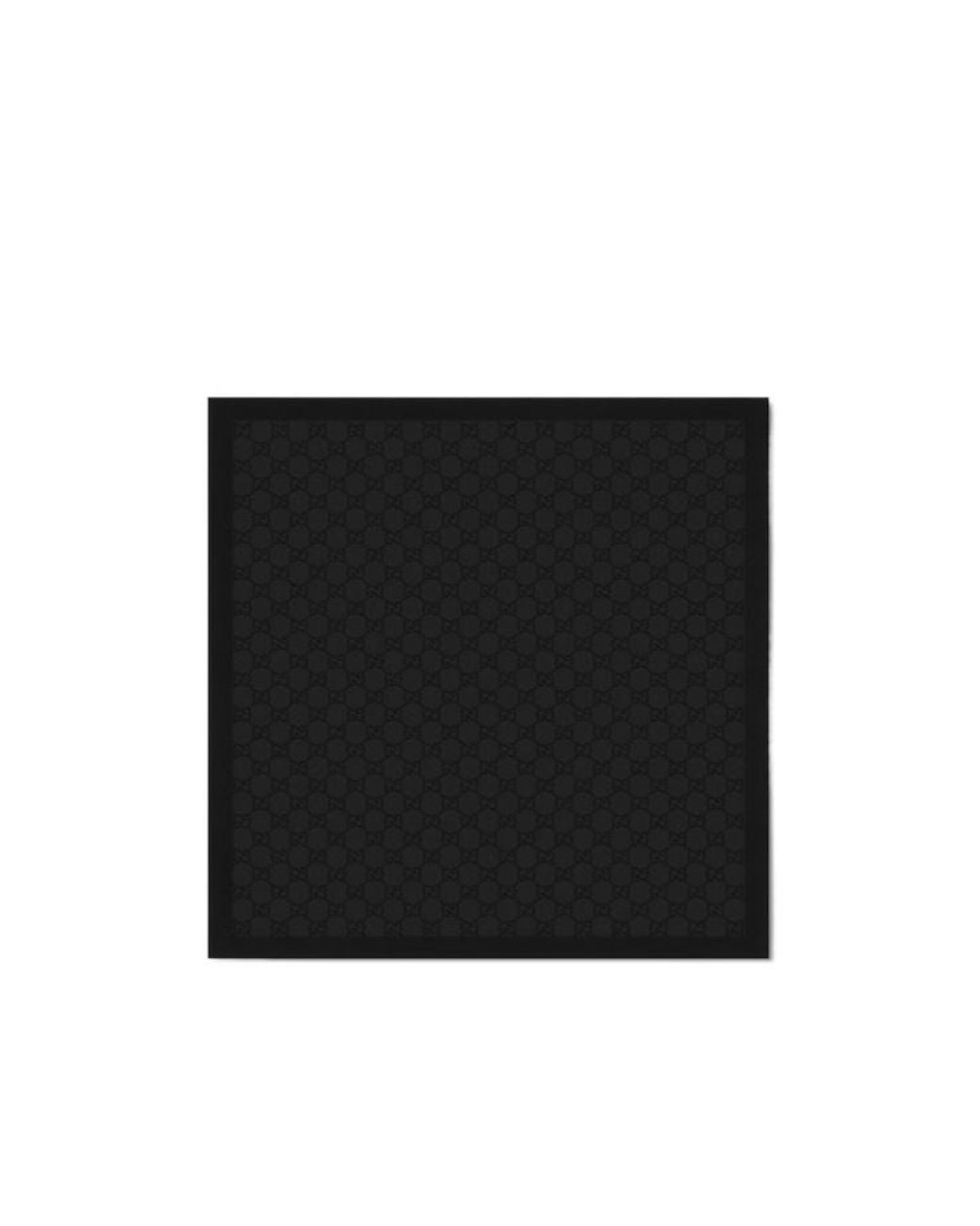 Gucci Black Gg Silk Cotton Pocket Square for men