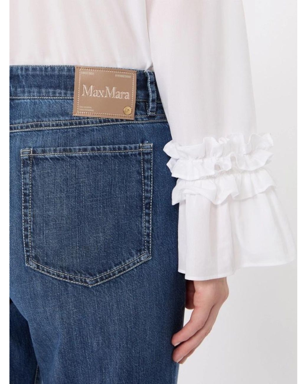 Max Mara Blue 'S Macro Straight Leg Jeans