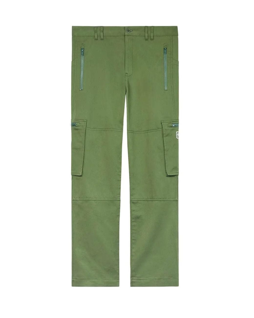 KENZO Green Straight-Leg Slim-Cut Cargo Pants for men