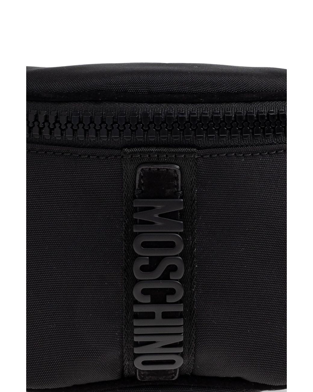Moschino Black Logo Zip Messenger Bag for men