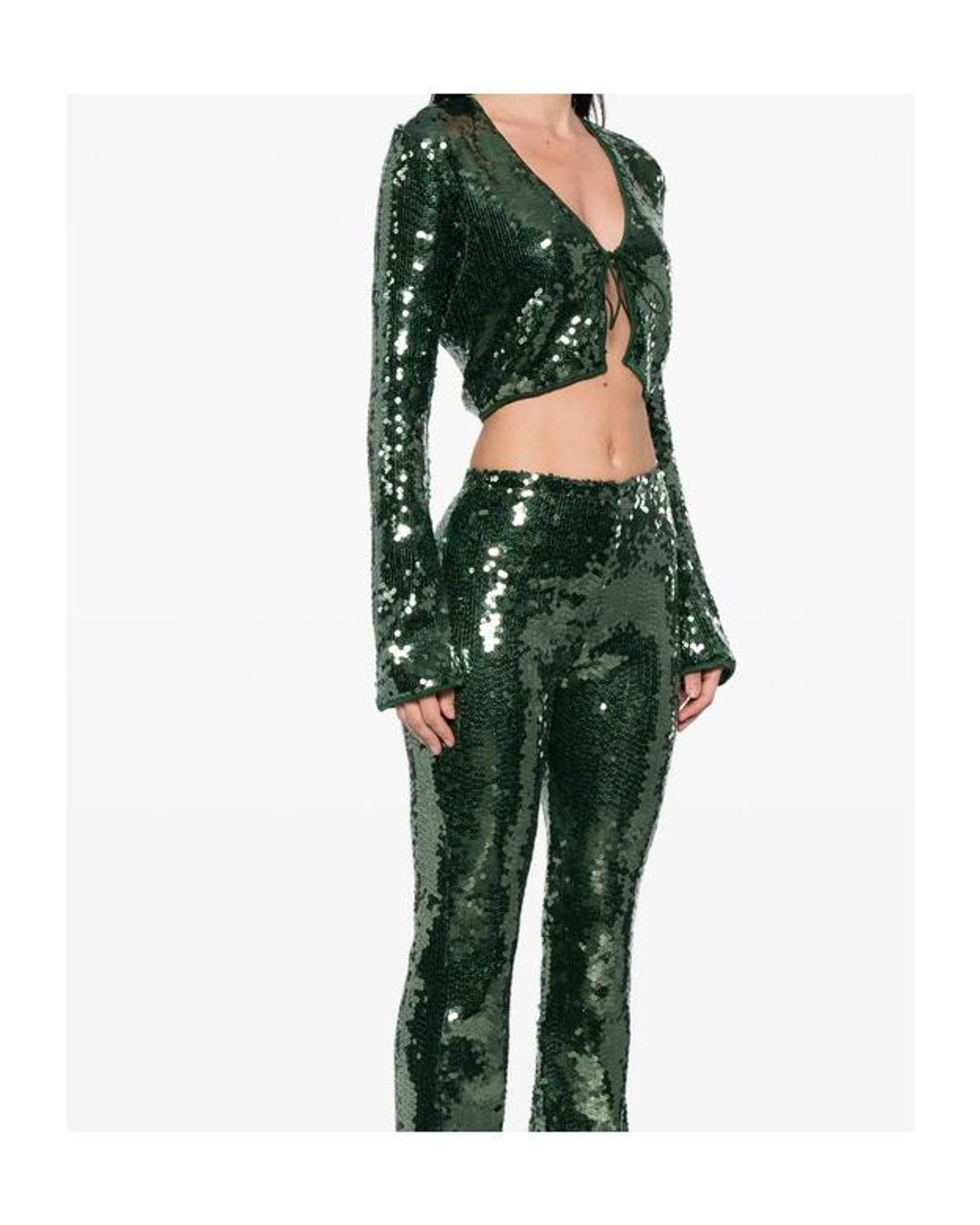 Oseree Green Sequined Shirt