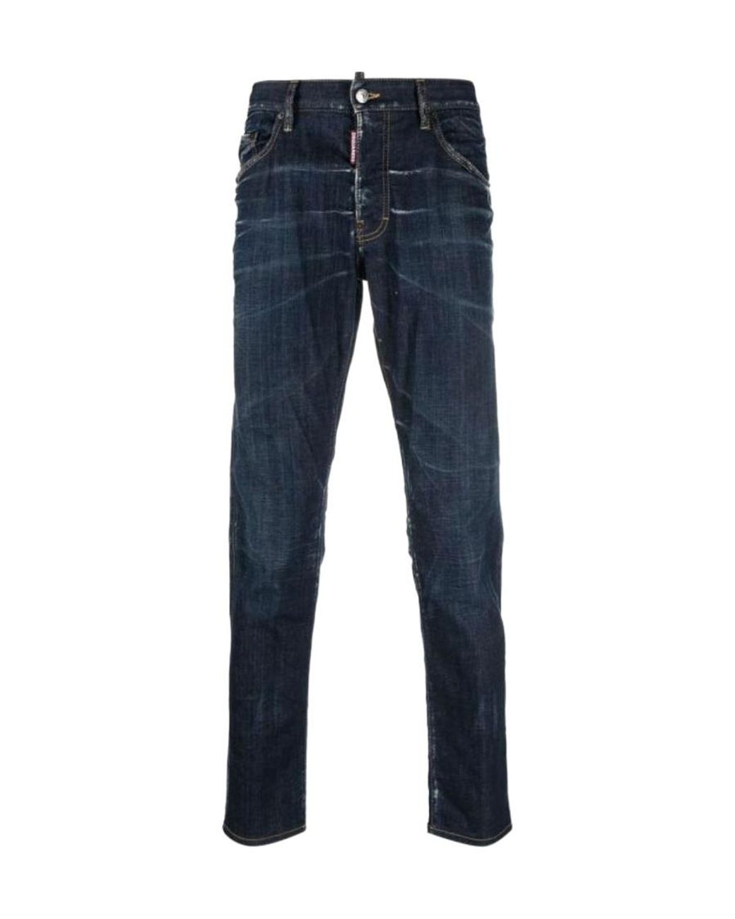 DSquared² Blue ダーク クリーン ウォッシュ スケーター ジーンズ for men