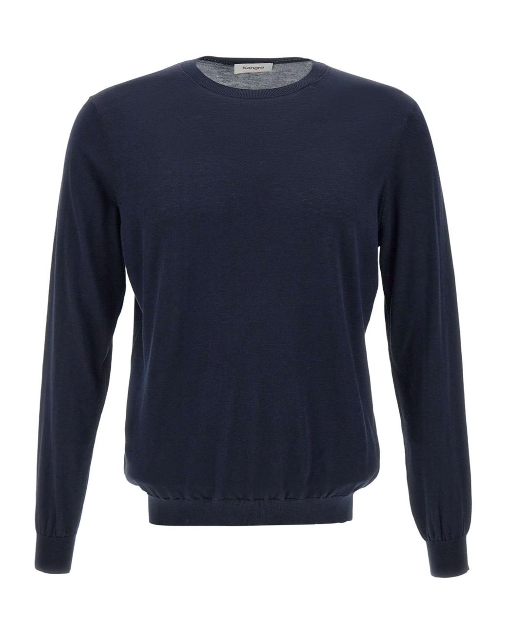 Kangra Cashmere Blue Kangra Crew Neck Knitted Sweater for men