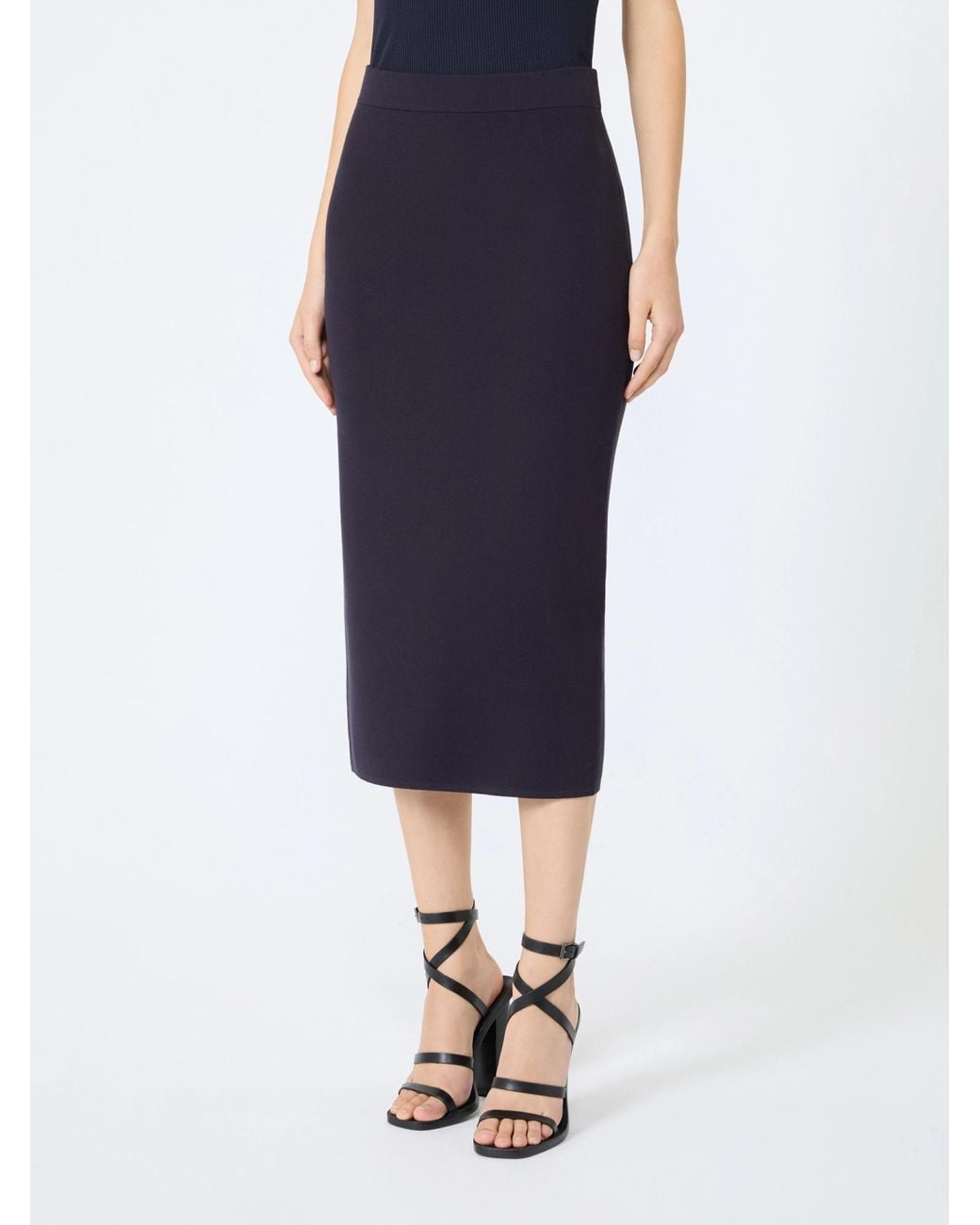 Max Mara Blue Gamma High-Waist Pencil Skirt