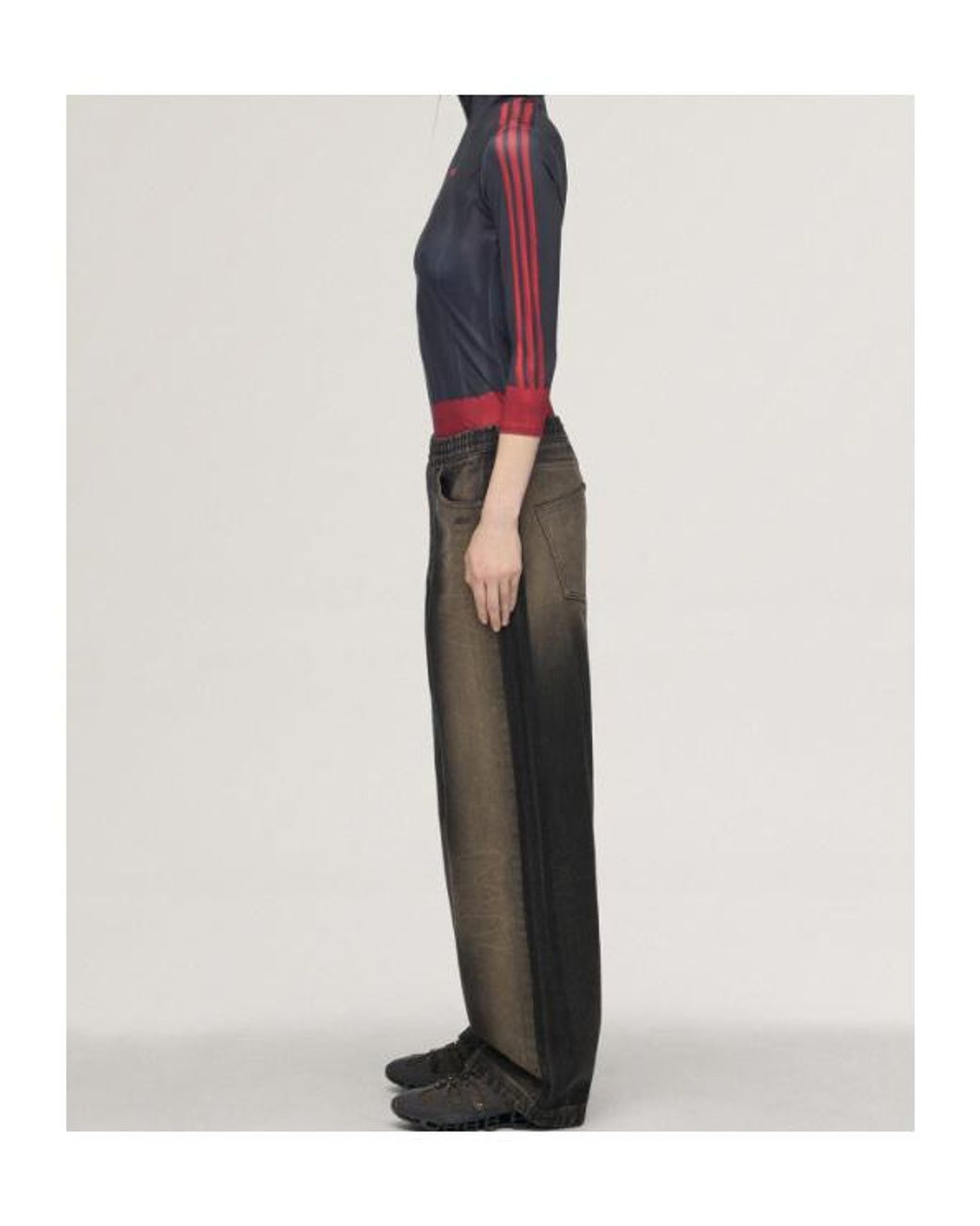 Adidas Gray Originals Avavav Wide-Leg Jeans