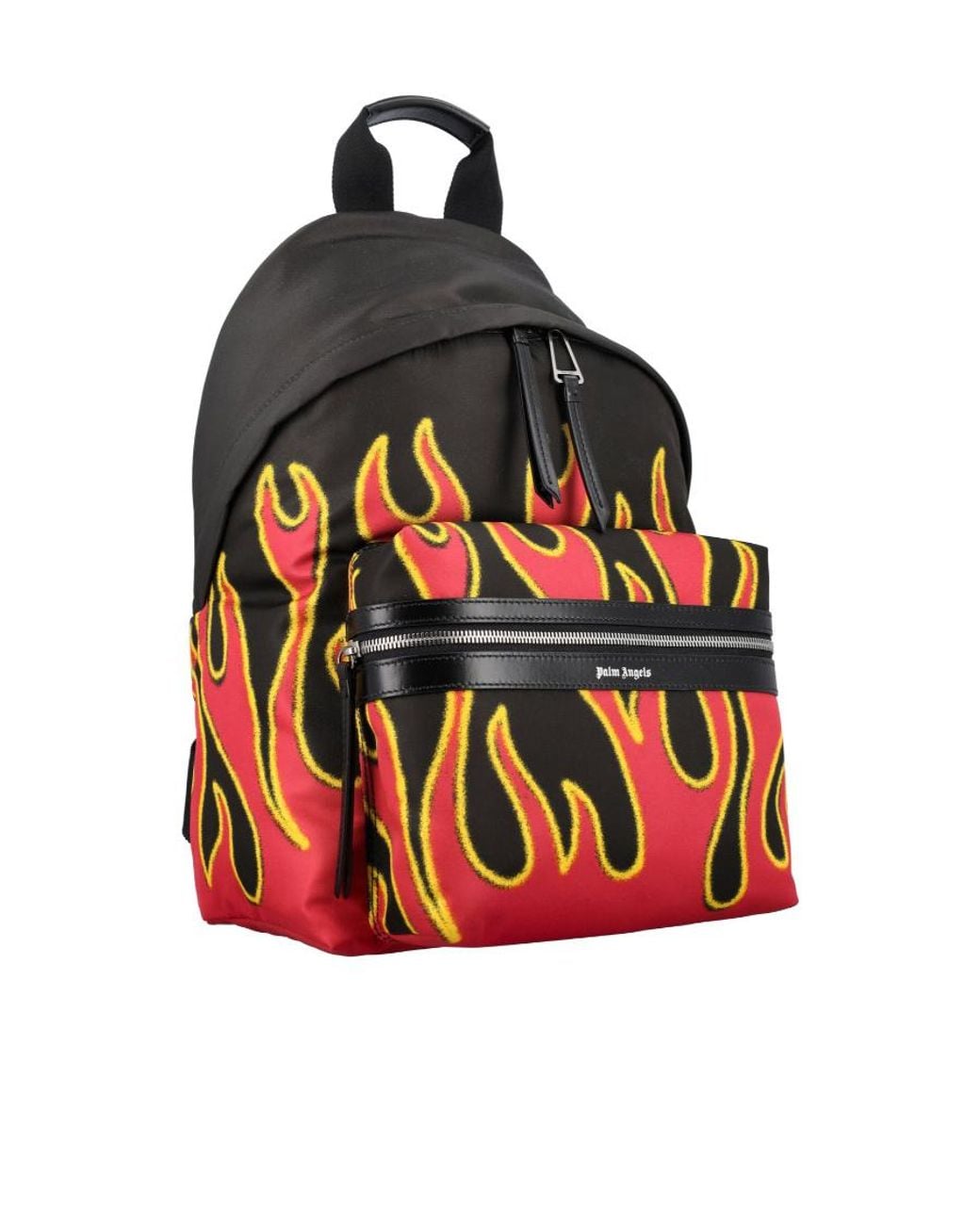 Palm Angels Red Flames Print Backpack for men