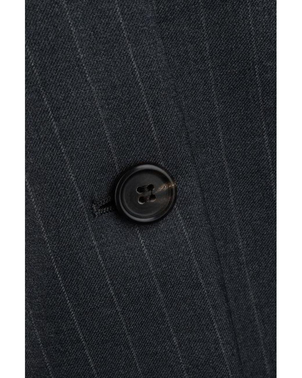 Miu Miu Black Wool Pinstripe Blazer