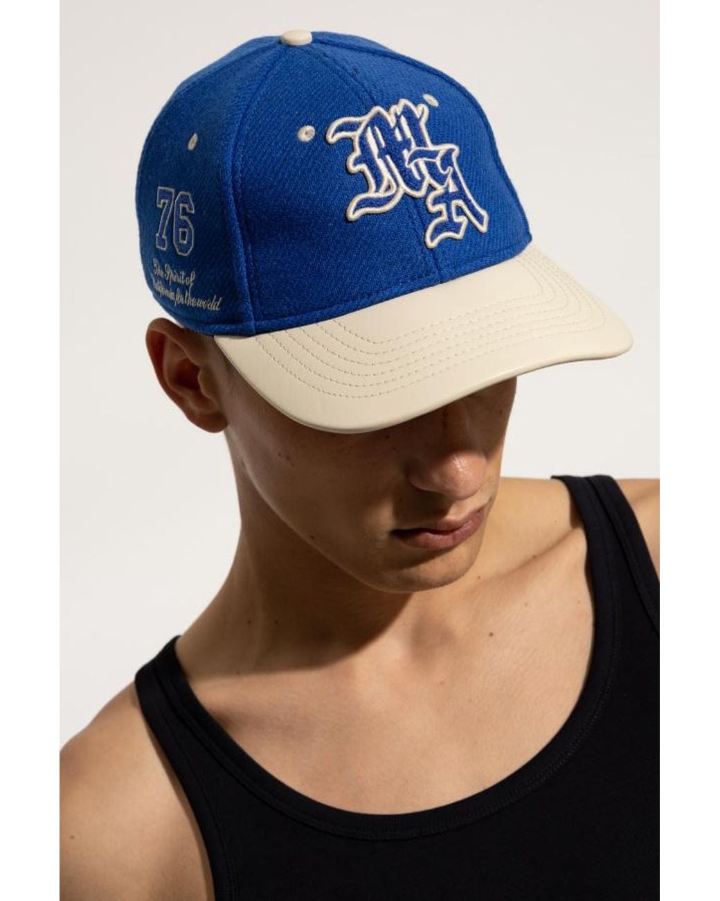 Amiri Blue Logo Embroidered Baseball Cap for men