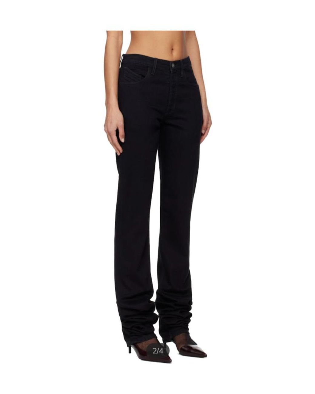 The Attico Black The Logo Patch Stretch Denim Jeans