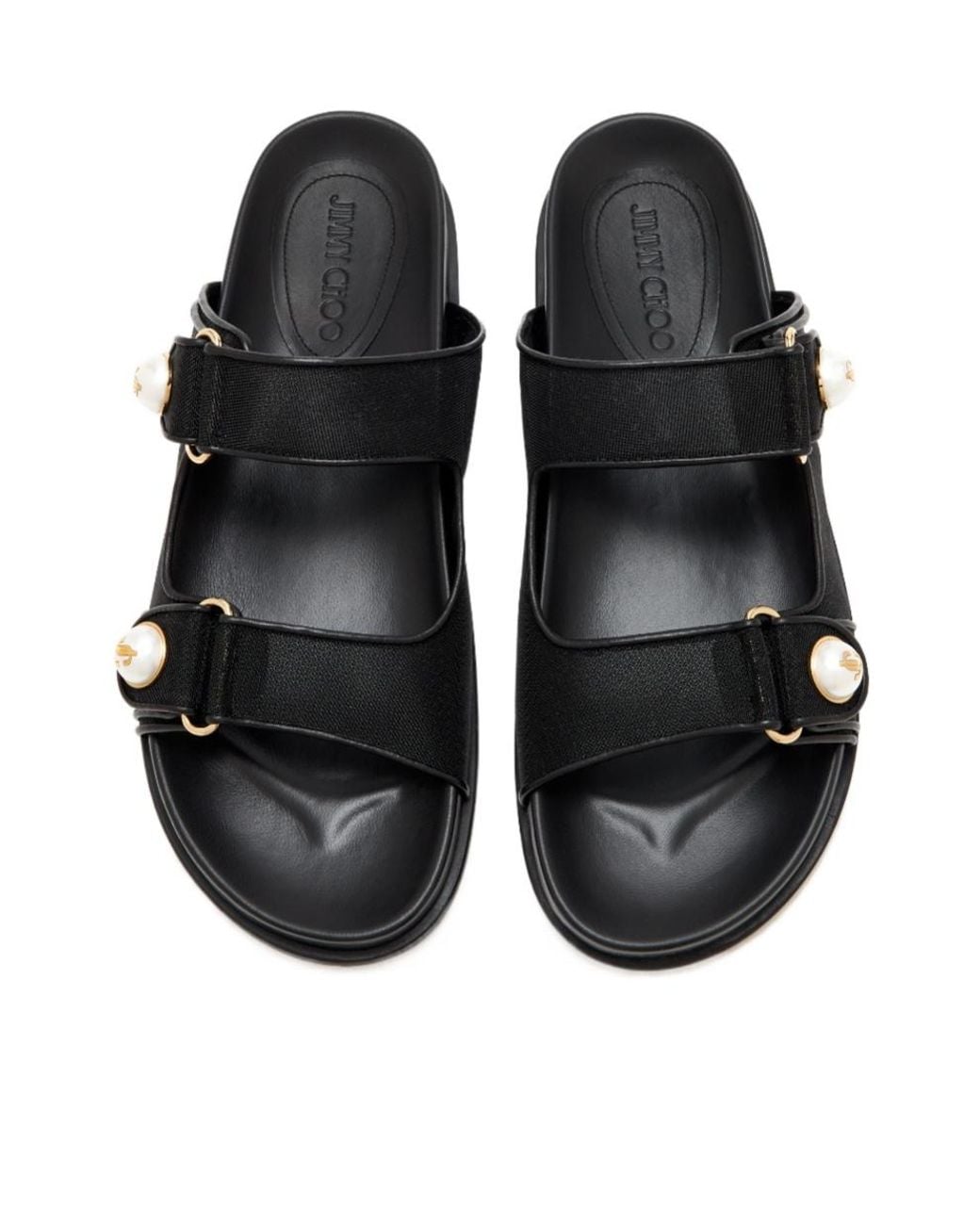 Jimmy Choo Black Round-Toe Slippers