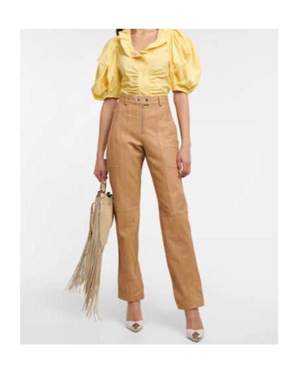 Isabel Marant Yellow Catalia Silk And Cotton Blouse