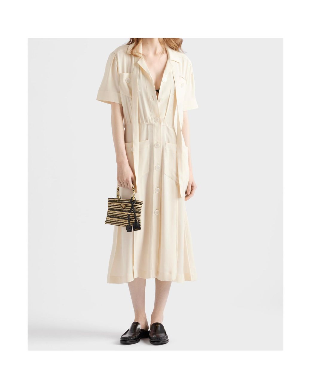 Prada Natural Lace Shirt Dress